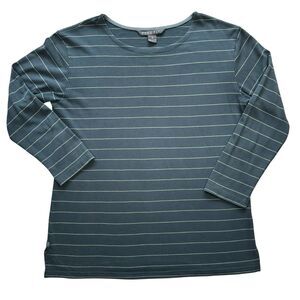 Free Fly Womens Bamboo Shoreline 3/4 Sleeve Top UPF 50 Blue Steel Sz Small